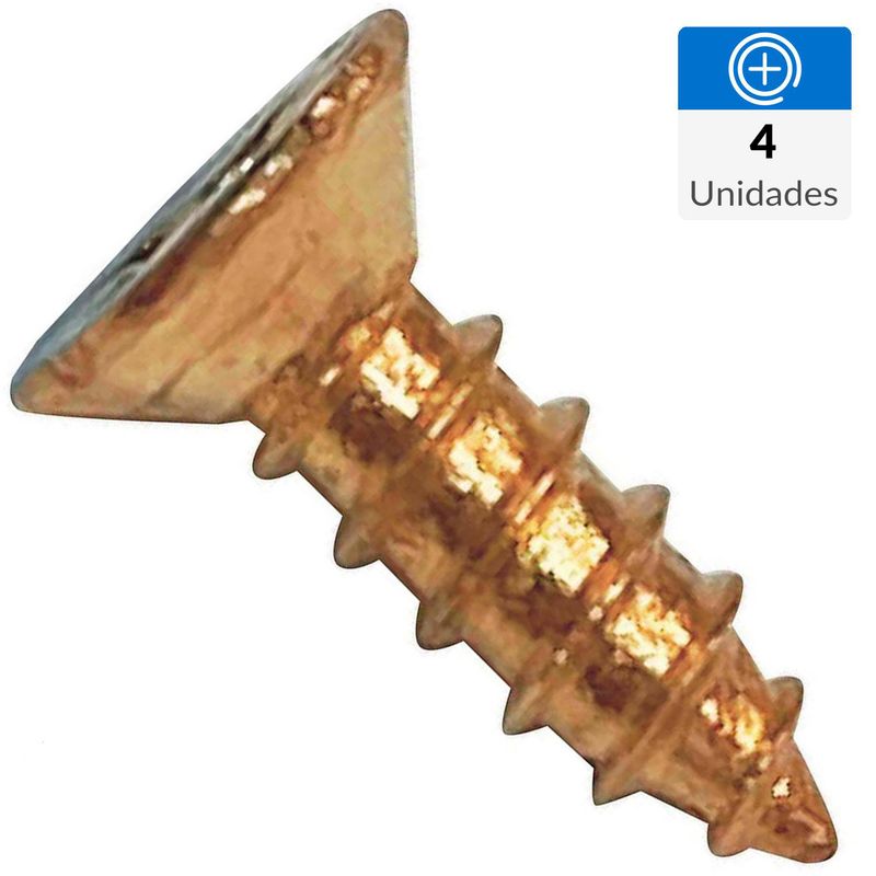 MAMUT - Tornillo Tirafondo Cabeza Plana Madera 1/4 " 2.5 mm 4 Unidades