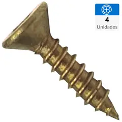 MAMUT - Tornillo Tirafondo Cabeza Plana Madera 1 " 4.2 mm 4 Unidades