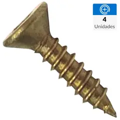 MAMUT - Tornillo Tirafondo Cabeza Plana Madera 1/2 " 2.5 mm 4 Unidades