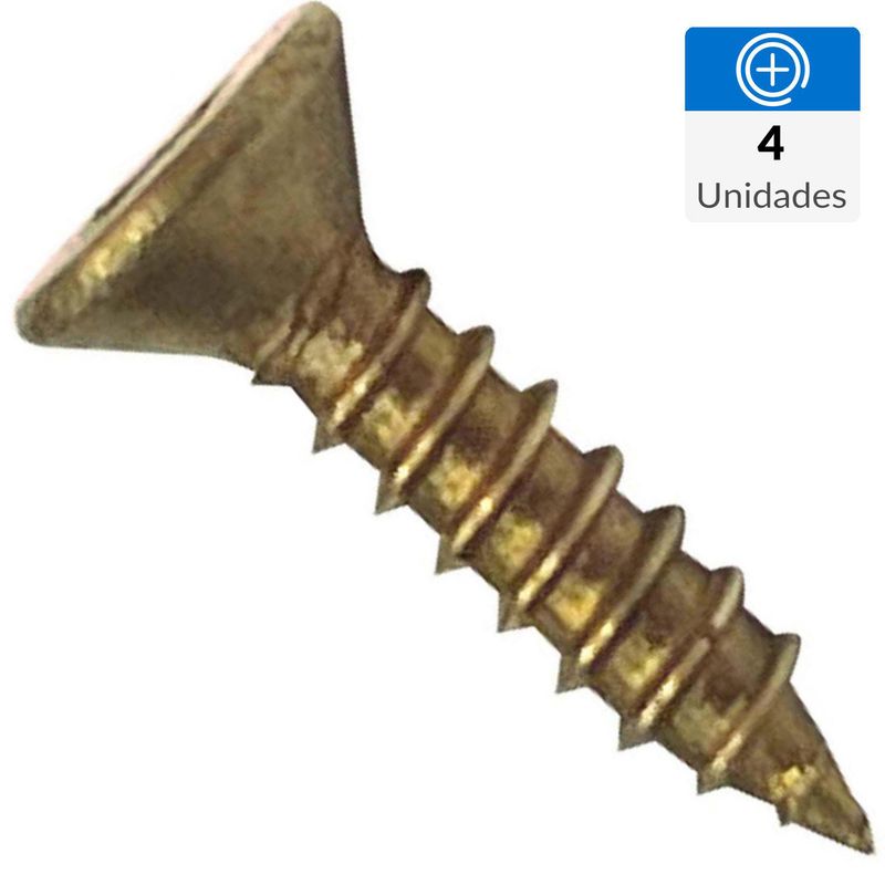 MAMUT - Tornillo Tirafondo Cabeza Plana Madera 3/4 " 3.2 mm 4 Unidades