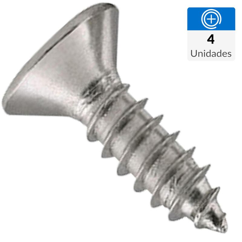 MAMUT - Tornillo Tirafondo Cabeza Plana Madera 5/16 " 2.5 mm 4 Unidades