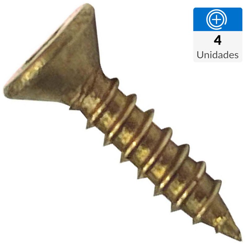 MAMUT - Tornillo Tirafondo Cabeza Plana Madera  3.9 mm 4 Unidades