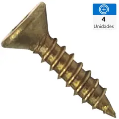 MAMUT - Tornillo Tirafondo Cabeza Plana Madera 1 " 3.5 mm 4 Unidades