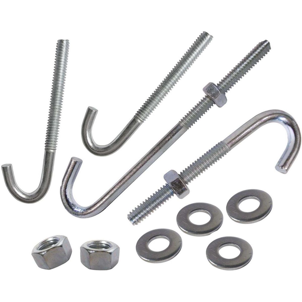 MAMUT - Gancho techo con tuerca y golilla 1/4 x 4" zincado 4 unid