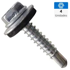 MAMUT - Tornillo Autoperforante Cabeza Hexagonal Metal 6 " 1/4 mm 4 Unidades