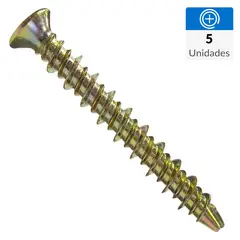 MAMUT - Tornillo Autoperforante Cabeza Plana Madera 25 mm 4.8 mm 5 Unidades