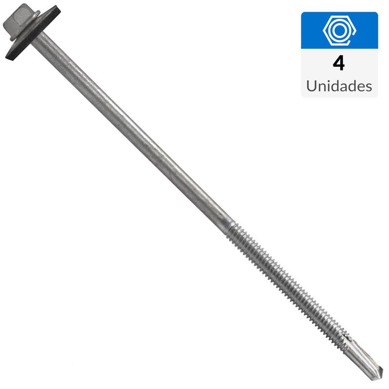 MAMUT - Tornillo Autoperforante Cabeza Hexagonal Metal 125 mm 5.5 mm 4 Unidades