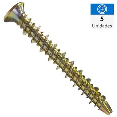 Tornillo cab/plana  pta.espada #10 x 38 mm zincado amar 5 unid