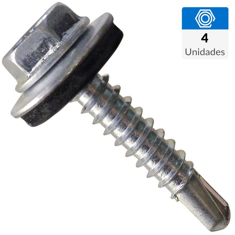 MAMUT - Tornillo Autoperforante Cabeza Hexagonal Metal 5/8 " 4.2 mm 4 Unidades