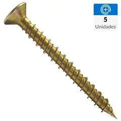 MAMUT - Tornillo Autoperforante Cabeza Plana Metal 25 mm 4.2 mm 5 Unidades