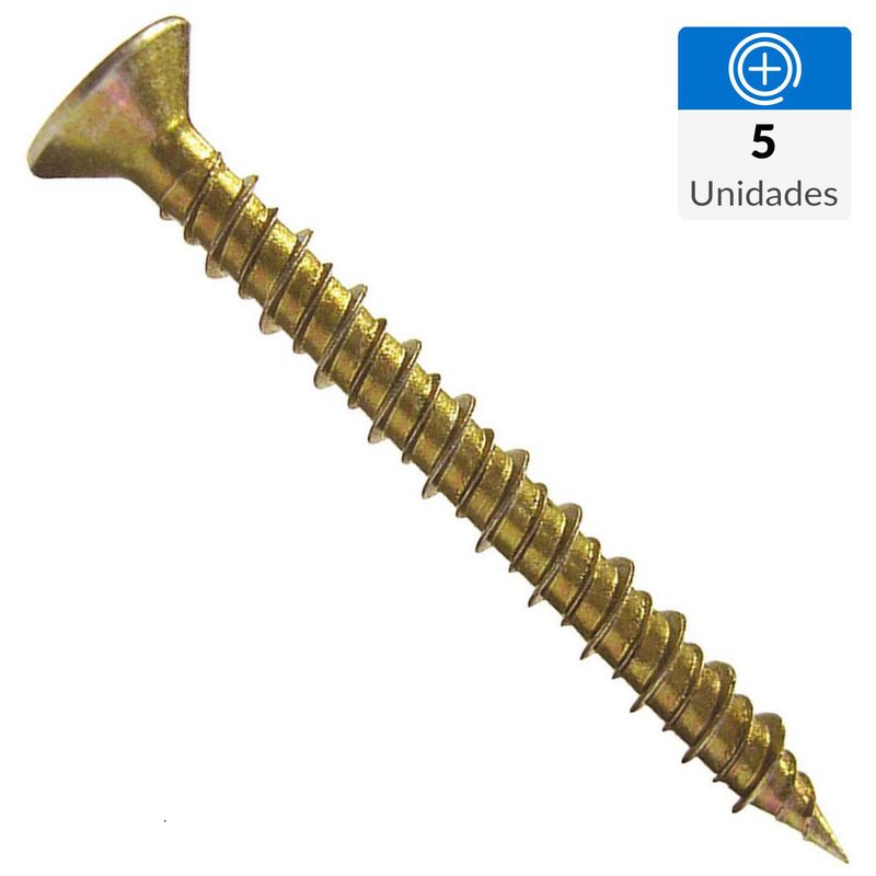 MAMUT - Tornillo Autoperforante Cabeza Plana Metal 25 mm 3.9 mm 5 Unidades