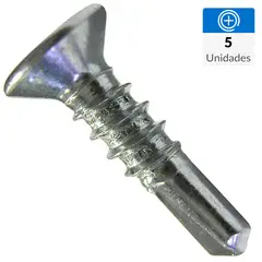 MAMUT - Tornillo Autoperforante Cabeza Plana Metal 19 mm 3.9 mm 5 Unidades