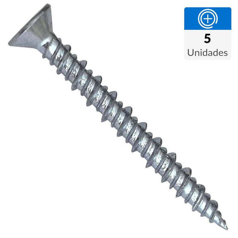 MAMUT - Tornillo Autoperforante Cabeza Plana Metal 38 mm 4.2 mm 5 Unidades