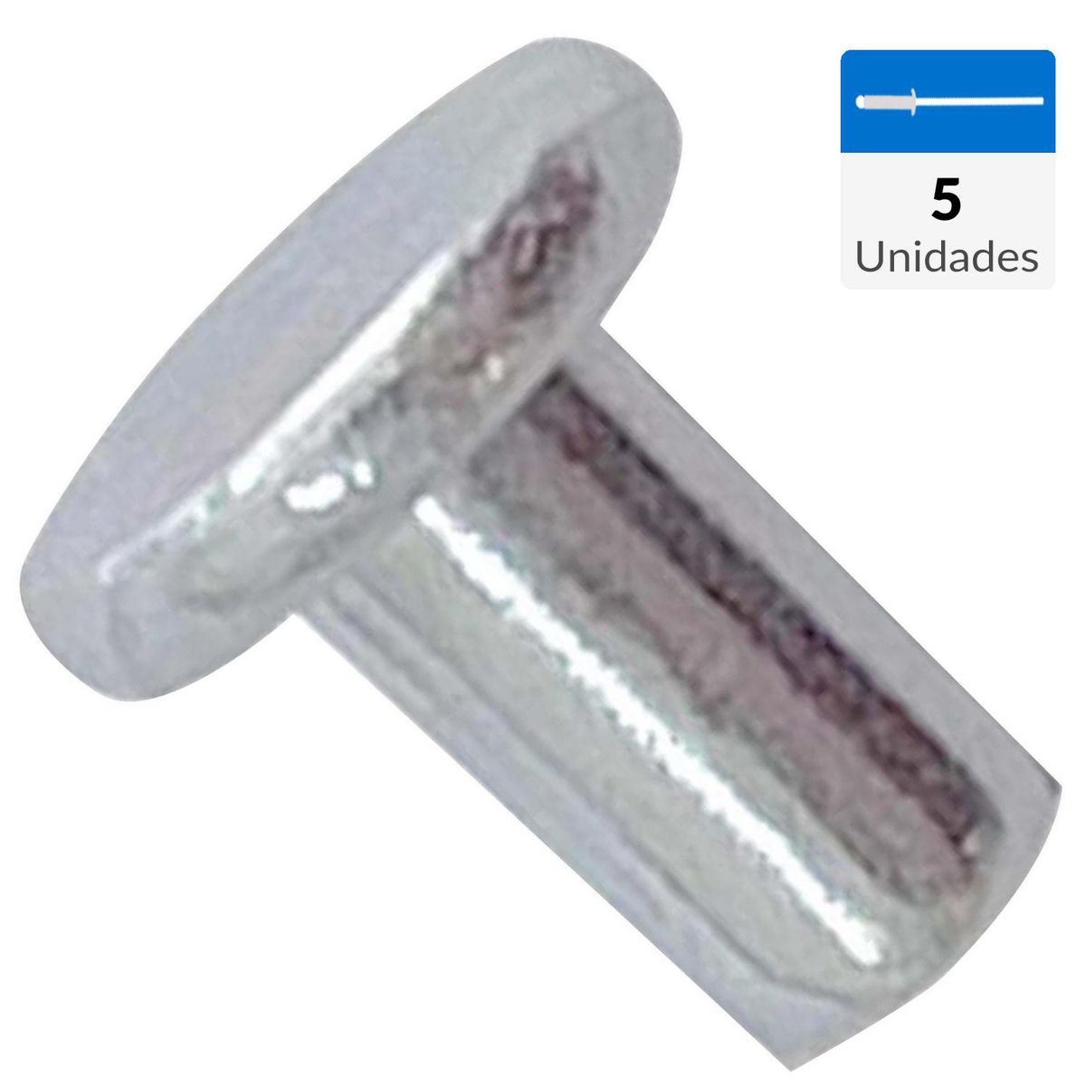 MAMUT - Remache fierro cabeza plana M4,4 x 9,7 mm zincado brillante 5 unid