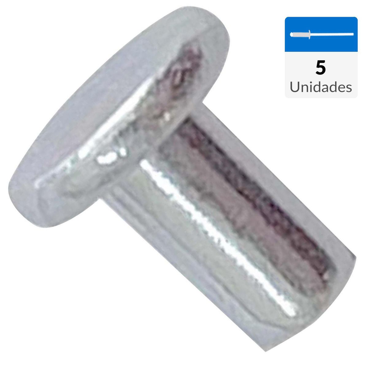 MAMUT - Remache fierro cabeza plana M3,6 x 6,9 mm zincado brillante 5 unid