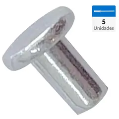 MAMUT - Remache fierro cabeza plana M2,8 x 4,8 mm zincado brillante 5 unid