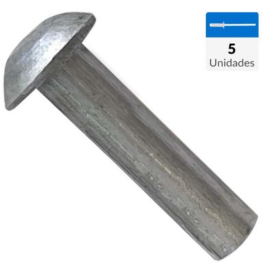 Remache aluminio cabeza redonda M6 x 10 mm 5 unid