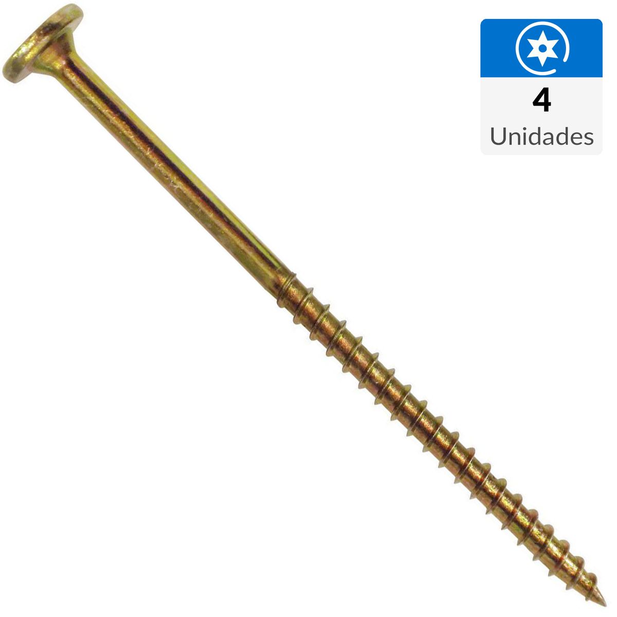 MAMUT - Perno cabeza moneda ranura tork 1/4 x 8" zinc. Amarillo 4 unid