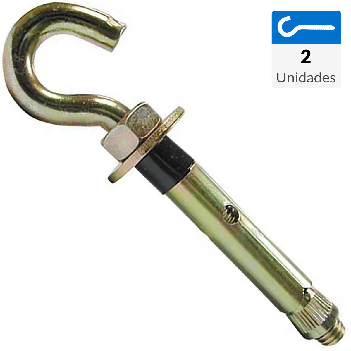 MAMUT - Cancamo metrico abierto M8 x 40 mm zincado amarillo 2 unid