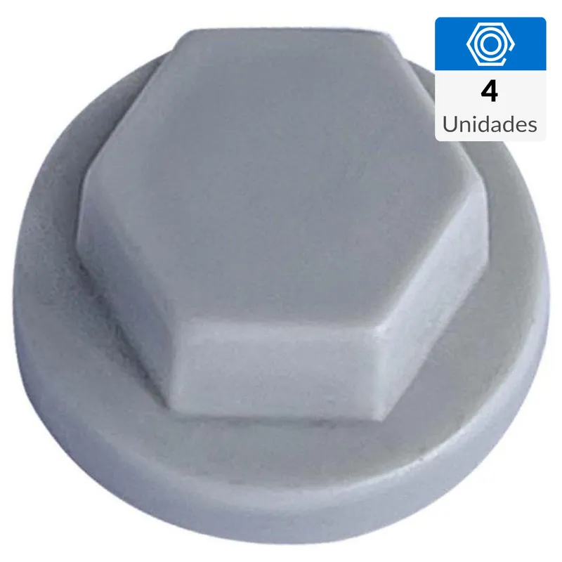 MAMUT - Gorro para tornillo hexagonal de hdpe 3/8 gris 4 unid