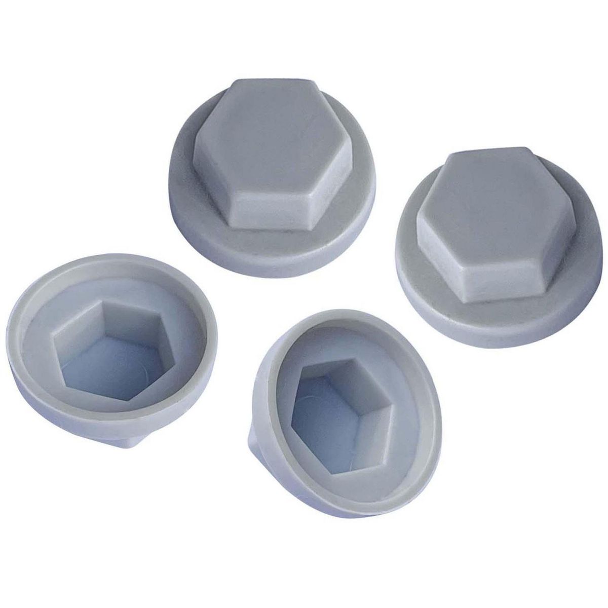 MAMUT - Gorro para tornillo hexagonal de hdpe 3/8 gris 4 unid