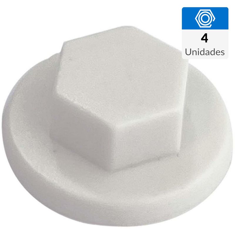 MAMUT - Gorro para tornillo hexagonal de  hdpe 3/8 blanco 4 unid