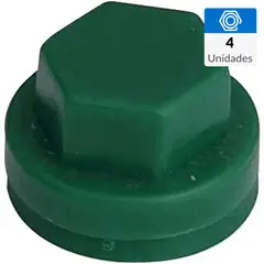 MAMUT - Gorro para tornillo hexagonal de hdpe 3/8 verde 4 unid