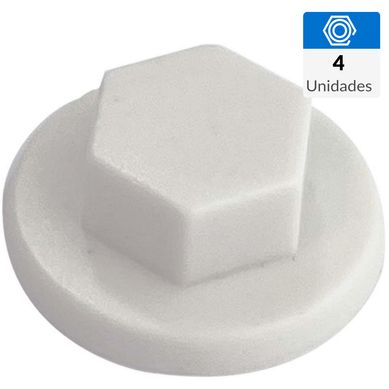Gorro para tornillo hexagonal de  hdpe 5/16 blanco 4 unid