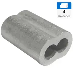 MAMUT - Abrazadera tubular aluminio 3/16 4 unid