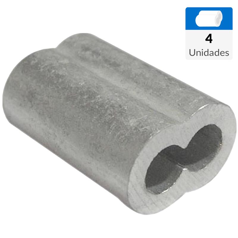 MAMUT - Abrazadera tubular aluminio 3/32 4 unid