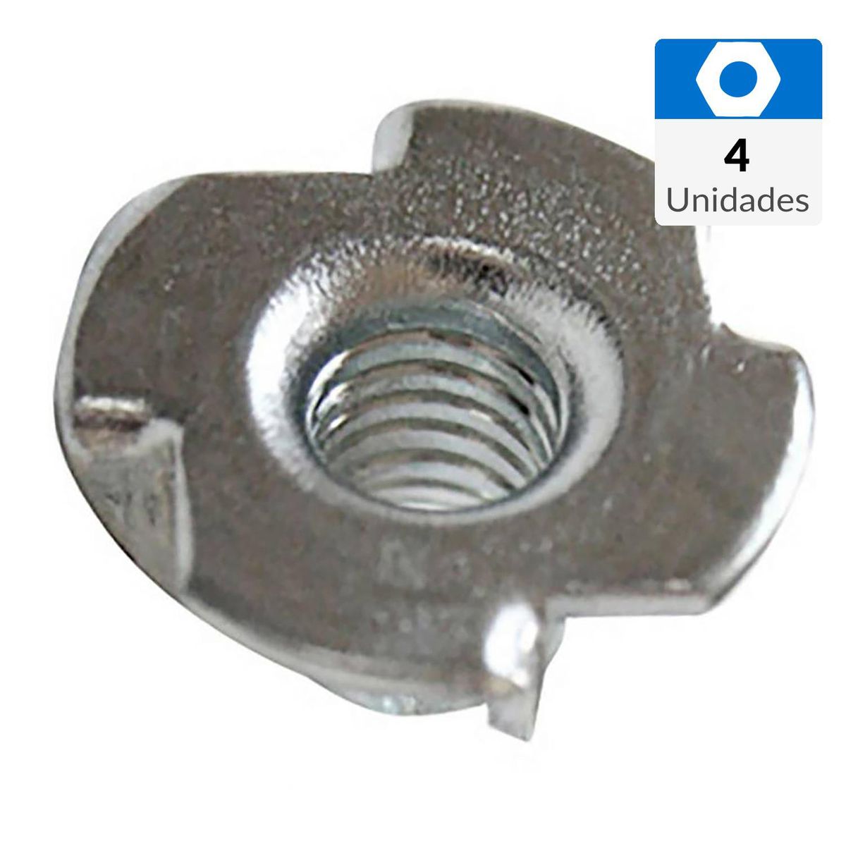 MAMUT - Tuerca anclaje para mueble M6 x 10 mm zincado brillante 4 unid