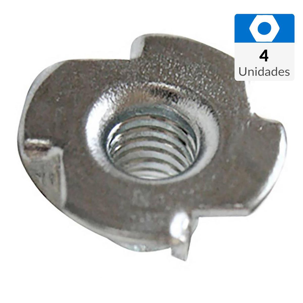 MAMUT - Tuerca anclaje para mueble M4 x 7 mm zincado brillante 4 unid