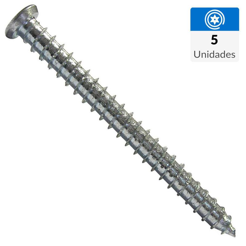 MAMUT - Tornillo Concreto Cabeza Phillips Concreto 110 mm 7.5 mm 5 Unidades