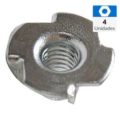 Tuerca anclaje para mueble M5 x 9 mm zincado brillante 4 unid