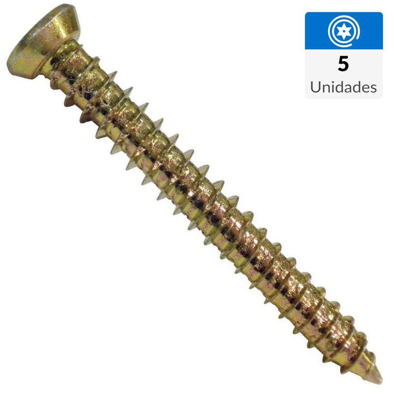 MAMUT - Tornillo Concreto Cabeza Phillips Concreto 70 mm 7.5 mm 5 Unidades