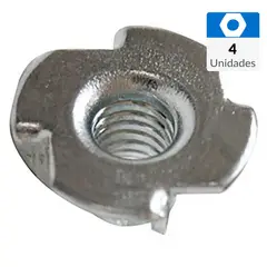 MAMUT - Tuerca anclaje para mueble M3 x 5 mm zincado brillante 4 unid