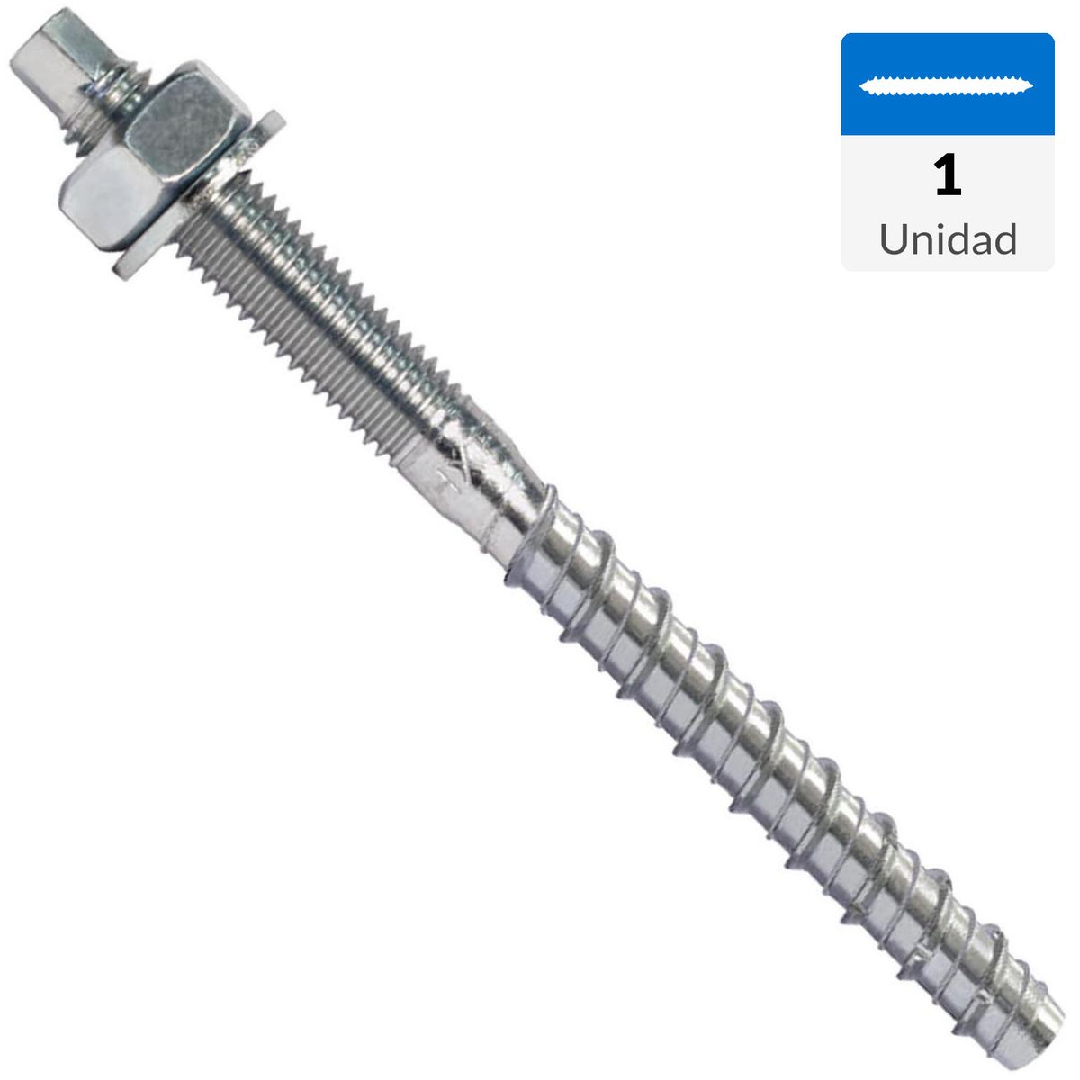 MAMUT - Esparrago hormigon con doble rosca M10 x 105 mm zincado 1 unid