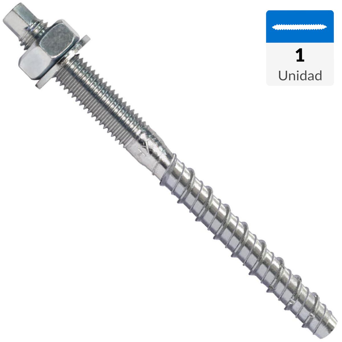 MAMUT - Esparrago hormigon con doble rosca M12 x 138 mm zincado 1 unid