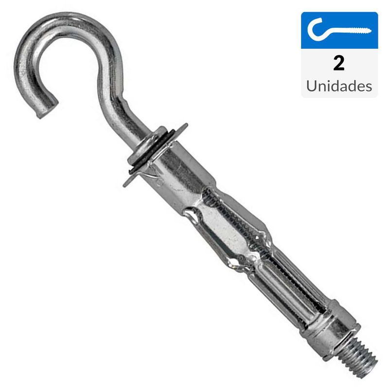 MAMUT - Anclaje pared hueca con gancho tipo "C" M4 x 40 mm zincado  2 unid
