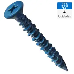 MAMUT - Tornillo Cabeza Plana Concreto 3/4 mm 3/16 " 4 Unidades