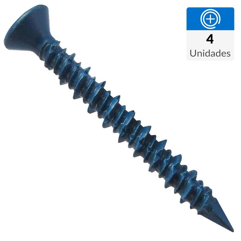 MAMUT - Tornillo  Cabeza Plana Concreto 3/4 mm 1/4 " 4 Unidades
