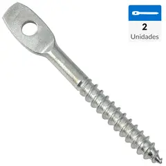 MAMUT - Tornillo Tirafondo Cabeza Phillips Madera 3 " 1/4 " 2 Unidades