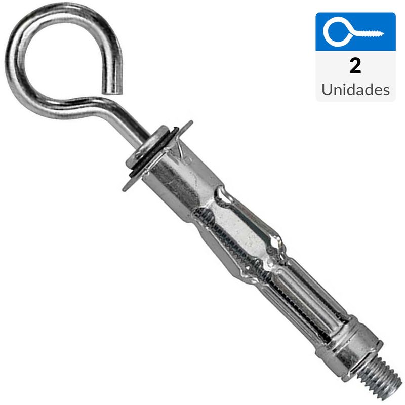 MAMUT - Anclaje pared hueca con argolla M4 x 40 mm zincado  2 unid