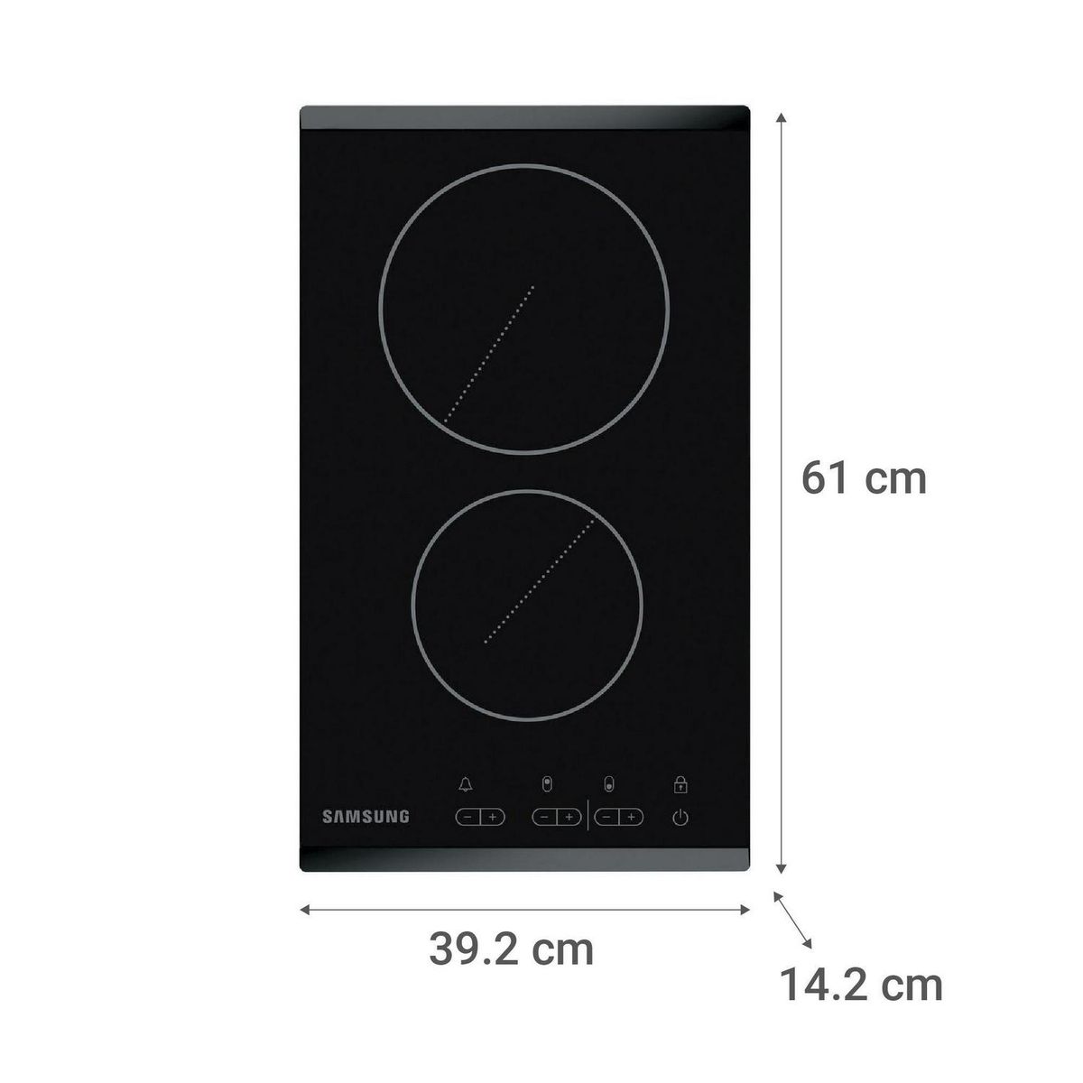 SAMSUNG - Encimera Vitrocerámica 2 Platos Negro CTR432NB02/ZS