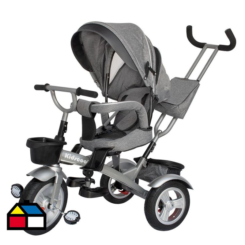 KIDSCOOL - Triciclo Infantil Multifuncional City 360 Gris Desde 1 año