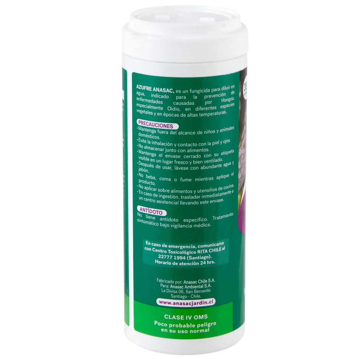 ANASAC - Fungicida para plantas Azufre 350 gr frasco