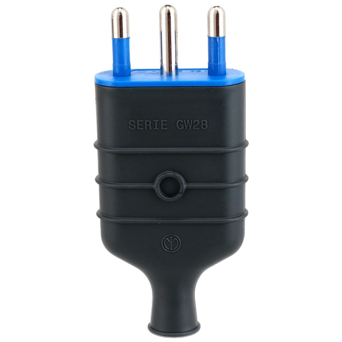 Enchufe macho volante 2p+t 16 A Negro, marca GEWISS - Foto Principal