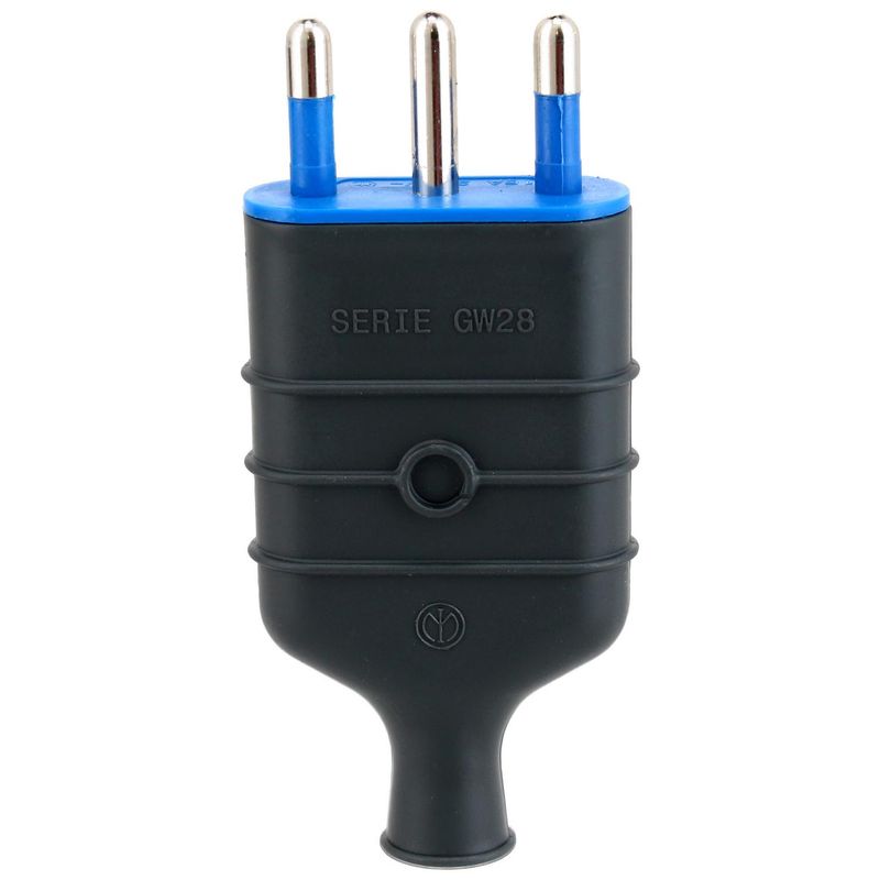 GEWISS - Enchufe macho volante 2p+t 16 A Negro