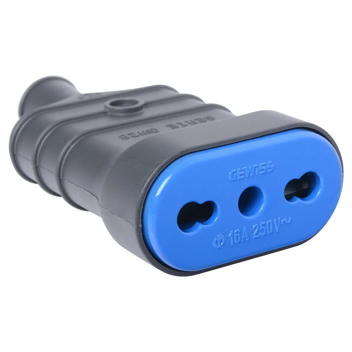 GEWISS - Enchufe hembra volante 2p+t 10 a 16 A Negro