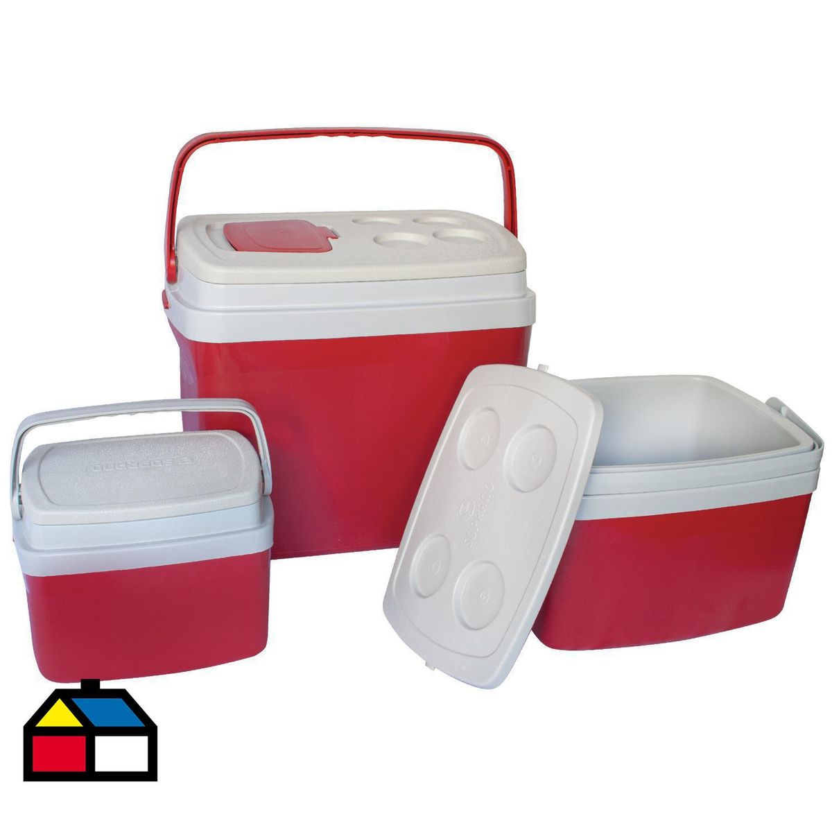 LIVE SPORT - Set 3 Cooler 32, 12 y 5 l Rojo